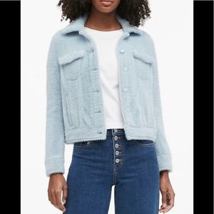 Banana Republic Fuzzy Blue Trucker Jacket